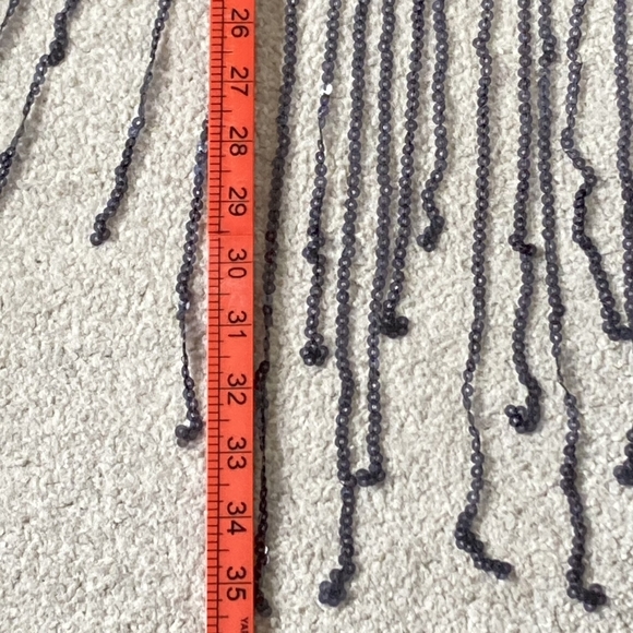 Pre-loved designer Luis Civit Women's Black Sequins Mesh Blouse UK Size 16 - Picture 17 of 17